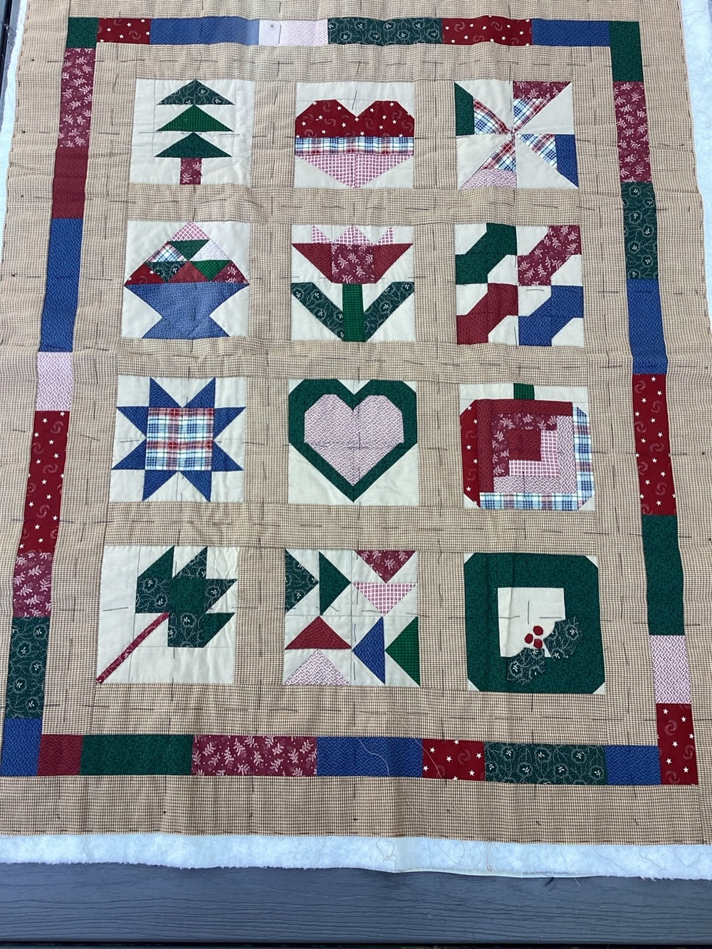 Handmade Patchwork Quilt Top ready to finish